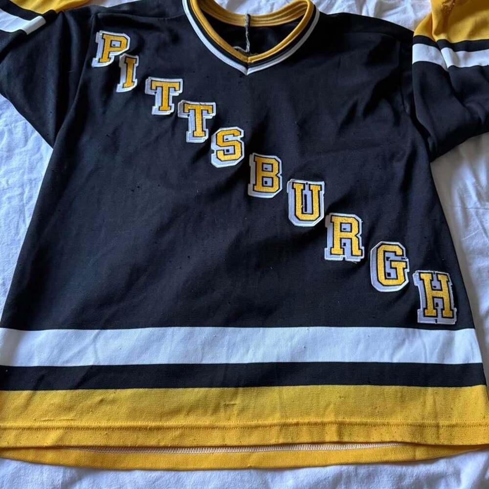 CCM Pittsburgh Penguins Diagonal Hockey Jersey Size M Vintage 90s